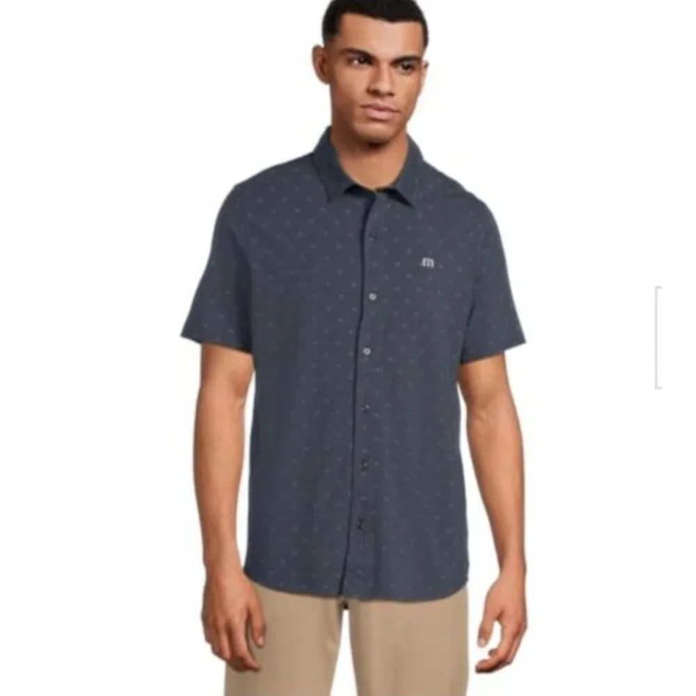 Travis Mathew Size Medium Set A Course Polo Shirt Golf Total Eclipse - Picture 3 of 4